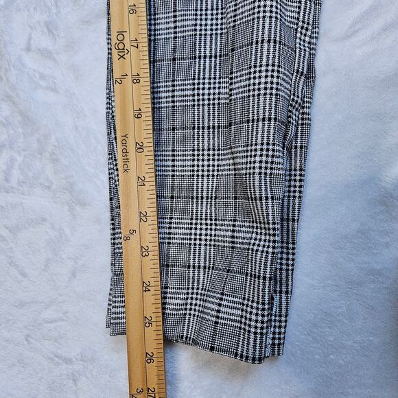 Old Navy Career Wear Business Plaid Pants Black White Size 0 High Rise Cropped - Picture 10 of 12